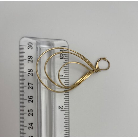 Dangle Gold Tone Textured Pierced Earrings Triple Rain Drop - Picture 7 of 8